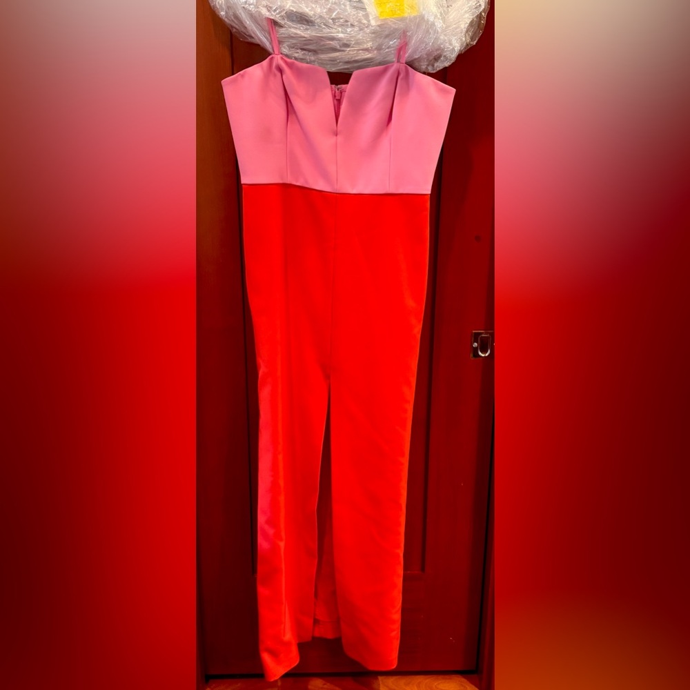 BCBGMaxAzria Vibrant Pink and Orange Formal Dress